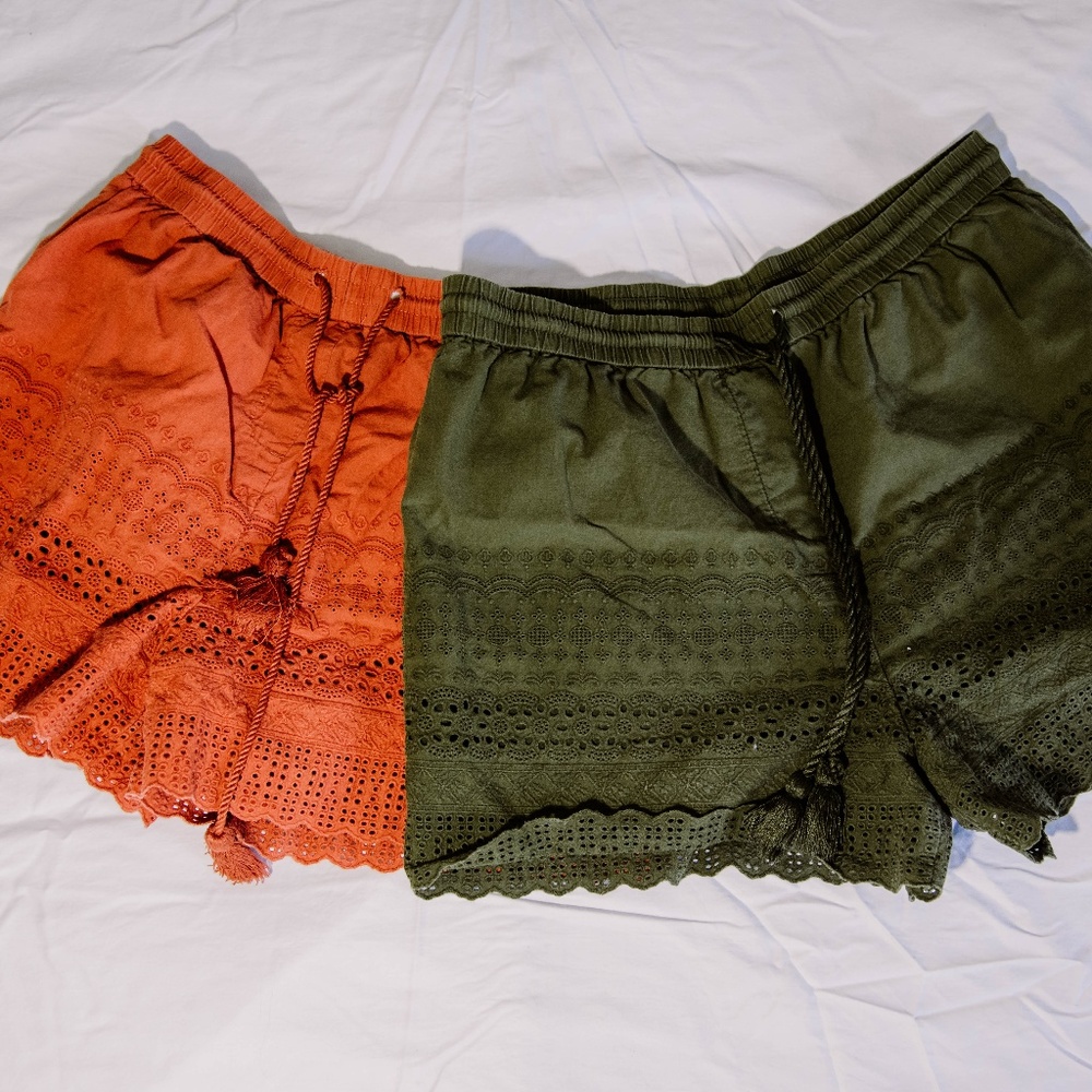 Adorable Drawstring Embroidered Shorts